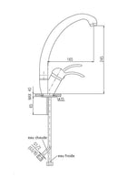 Mitigeur évier pivotant LABE en laiton chromé