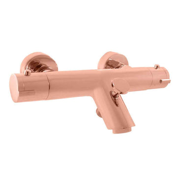 Mitigeur baignoire mural thermostatique en laiton rose gold poli