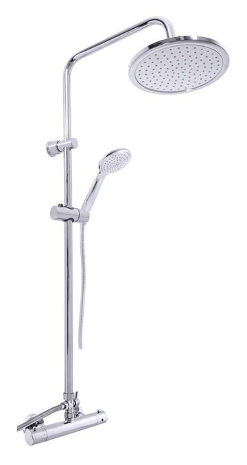 Colonne de douche murale thermostatique laiton chromé H. 109 cm