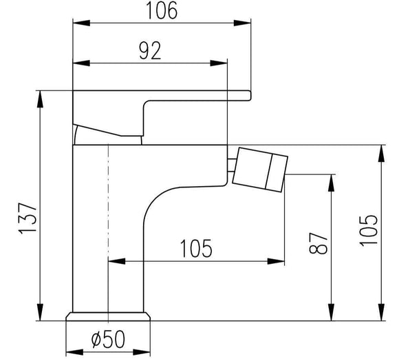 Mitigeur bidet économique à poser VLTAVA en laiton noir avec pop-up
