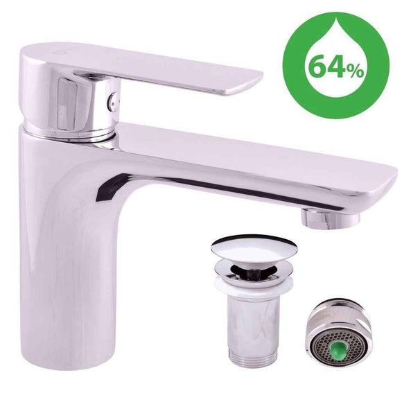 Mitigeur lavabo économique VLTAVA en laiton chromé avec pop-up