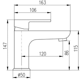 Mitigeur lavabo économique VLTAVA en laiton noir avec pop-up - 0