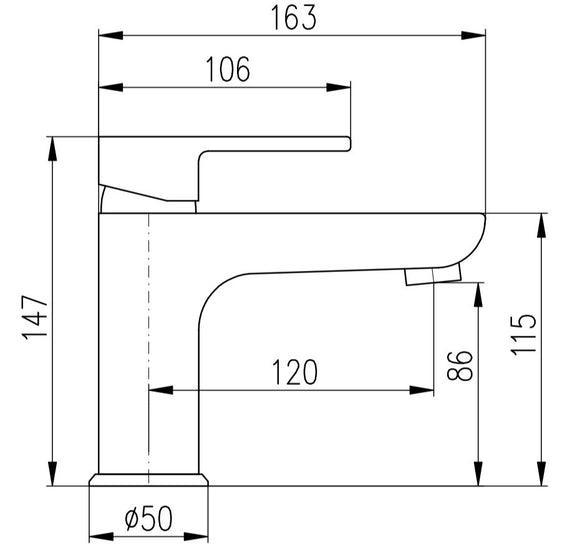 Mitigeur lavabo économique VLTAVA en laiton chromé avec pop-up