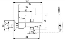 Mitigeur douche VLTAVA en laiton noir