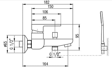 Mitigeur douche VLTAVA en laiton noir