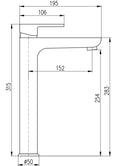 Mitigeur lavabo haut VLTAVA en laiton doré noir mat 31,5 cm-1