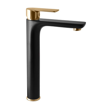 Mitigeur lavabo haut VLTAVA en laiton doré noir mat 31,5 cm - 0