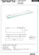 Etagère, tablette murale de douche ALFA en verre 60 x 12 x 2cm-4