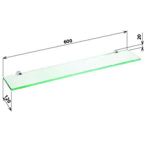 Etagère, tablette murale de douche ALFA en verre 60 x 12 x 2cm