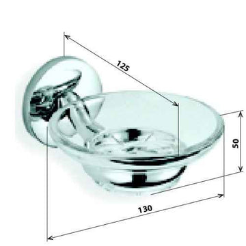 Porte-savon mural ALFA en verre sablé 12,5cmx5cmx13cm