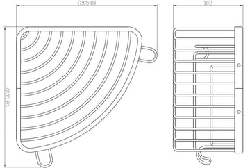 Porte-savon triangle d'angle COLORADO en laiton chromé 20,5x20,5 cm
