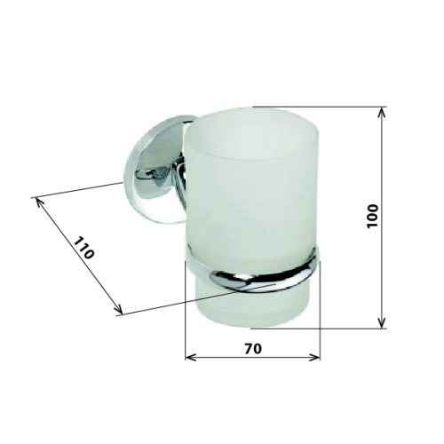 Porte brosses à dents mural ALFA en zinc 10x11x7 cm