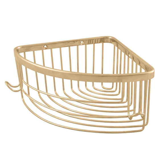 Porte-savon triangle d'angle COLORADO en laiton doré 20,5x20,5 cm