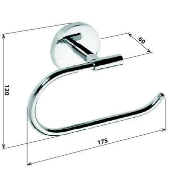 Dérouleur papier toilette ALFA en zinc 6cm x 12cm x17,5cm