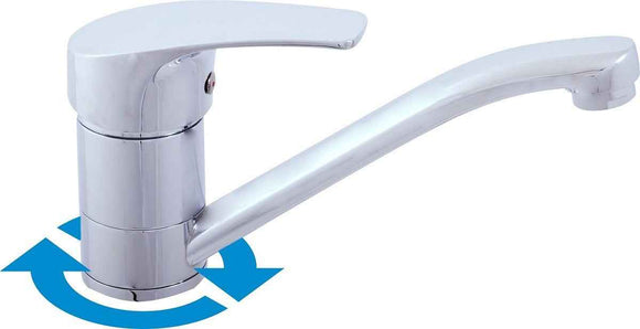 Mitigeur lavabo KONGO à long bec en laiton chromé