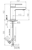 Mitigeur lavabo ZAMBEZE en laiton chromé avec siphon-4