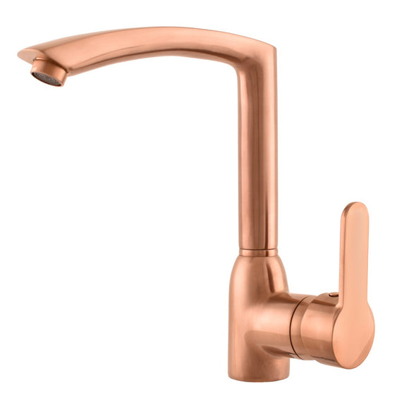 Mitigeur évier ZAMBEZE pivotant en laiton rose gold brossé