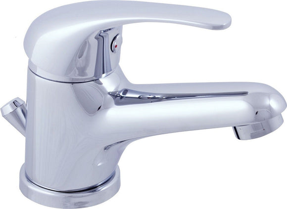 Mitigeur lavabo SAZAVA en laiton chromé avec siphon