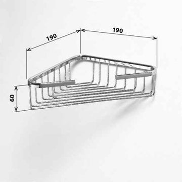 Porte-savon grille d'angle CYTRO en laiton chromé 24,5x15x6 cm