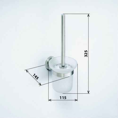 Brosse murale de toilettes NEO, bol en verre 32,5x14,5x11,5cm