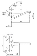 Mitigeur évier pivotant SAZAVA en laiton chromé-3