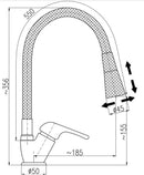 Mitigeur évier flexible à mémoire de forme SAZAVA en laiton chromé blanc-1