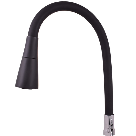Mitigeur évier mural flexible à mémoire de forme SAZAVA en laiton chromé noir