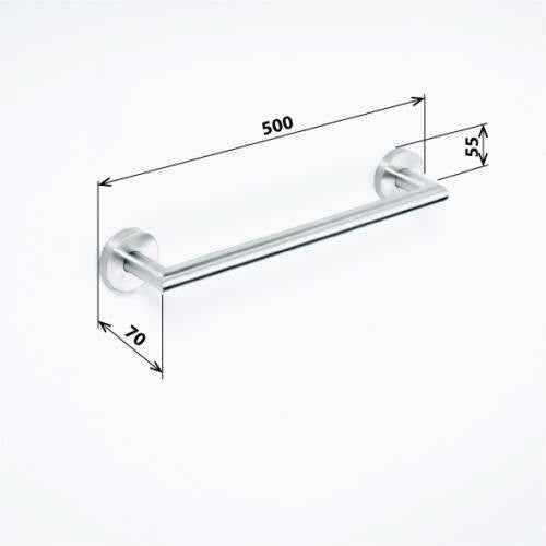 Porte-serviettes NEO en acier inoxydable 50x7x5,5 cm