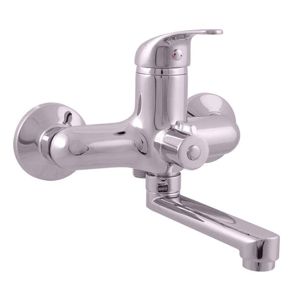 Mitigeur baignoire mural SAZAVA en laiton chromé