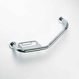 Barre de maintien coudée OMEGA avec porte savon 40x25x13cm