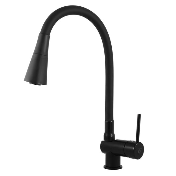 Mitigeur évier mural flexible à mémoire de forme SEINA en laiton noir