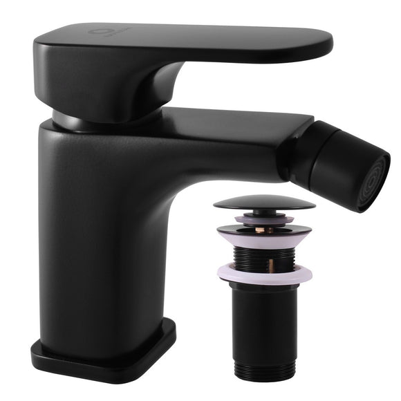 Mitigeur bidet YUKON en laiton noir mat avec siphon
