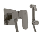 Mitigeur bidet à support fixe avec douchette YUKON en laiton métal gris brossé-1