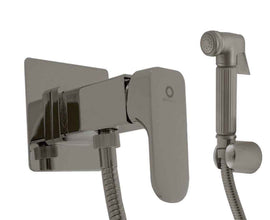 Mitigeur bidet à support fixe avec douchette YUKON en laiton métal gris brossé