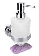 Distributeur de savon + porte-savon magnétique en laiton chromé OMEGA