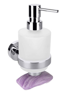 Distributeur de savon + porte-savon magnétique en laiton chromé OMEGA