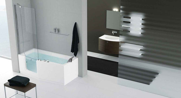 Baignoire à porte NOVELLINI IRIS version COMBY avec pare-baignoire
