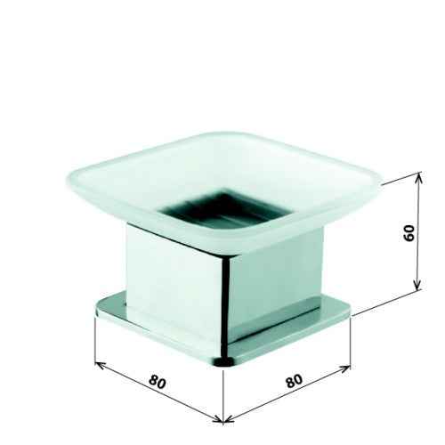 Porte-savon carré pose libre en verre PLAZA 8,5x8,5x5,5 cm