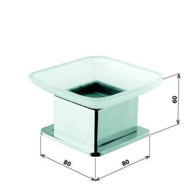 Porte-savon carré pose libre en verre PLAZA 8,5x8,5x5,5 cm