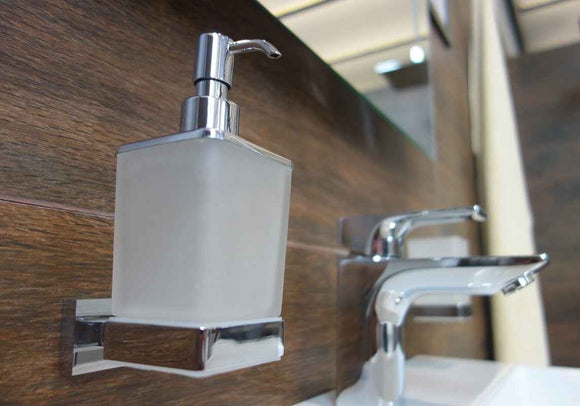 Distributeur de savon liquide PLAZA en verre 6x9,5x15,5 cm / 200 ml