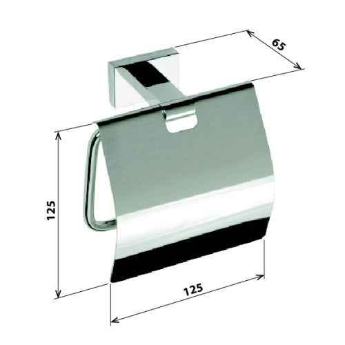 Dérouleur papier-toilette PLAZA en laiton chromé 12,5x12,5x6,5 cm