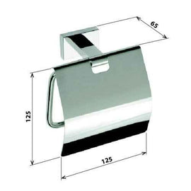 Dérouleur papier-toilette PLAZA en laiton chromé 12,5x12,5x6,5 cm