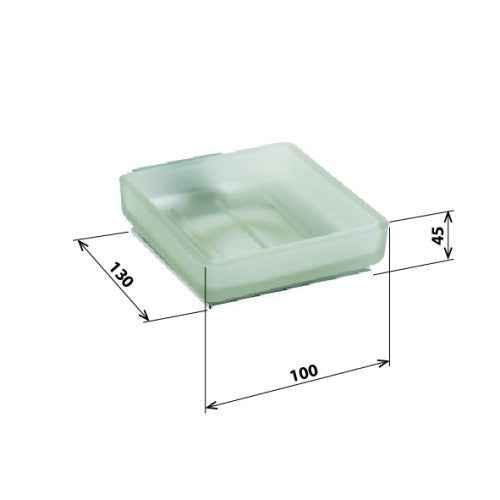 Porte-savon mural en verre PLAZA 13x10x4,5 cm