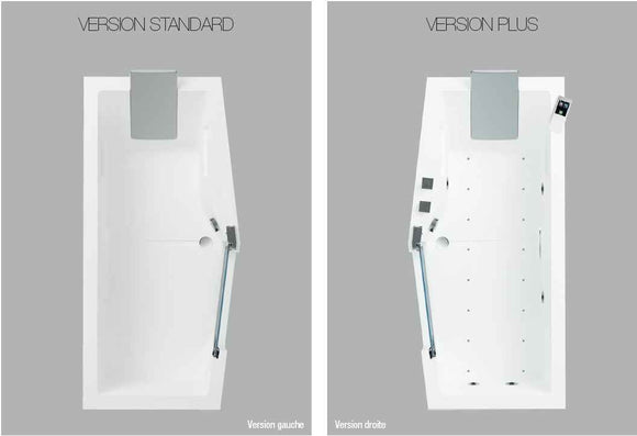 Baignoire à porte NOVELLINI IRIS version COMBY avec pare-baignoire