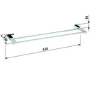 Porte-serviettes double PLAZA en laiton chromé 12x62,5x3,5 cm