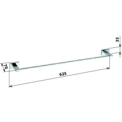 Porte-serviettes PLAZA en laiton chromé 7x62,5x3,5 cm