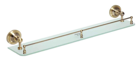 Tablette de douche murale en verre avec rail RETRO en bronze 60 x9 x12 cm
