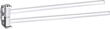 Porte-serviettes double rotatif mural SOLO en laiton chromé 42,2 cm