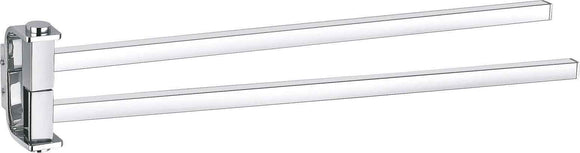 Porte-serviettes double rotatif mural SOLO en laiton chromé 42,2 cm