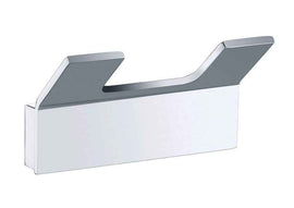 Patère double rectangulaire SOLO en laiton chromé 8,3 x4,6 x3,3 cm